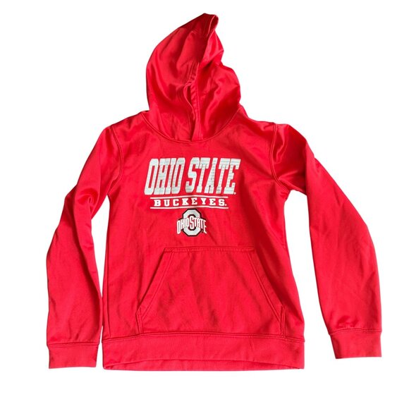 Ohio State Buckeyes Red Hooded Sweatshirt Youth L 14/16 Gen2 Polyester - Picture 1 of 5